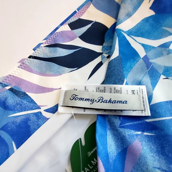 Tommy Bahama Palm Modern High-Waist Bikini Bottom Mare Navy L/6 Sustainably Made - Picture 11 of 11